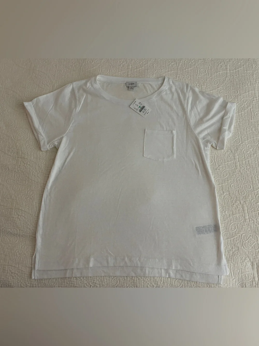 J. Crew White Short-Sleeve Pocket Tee Medium